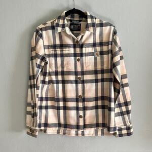 Carhartt Rugged Flex Plaid Woman's Shirt Top Blouse XS Loose Fit Cabincore